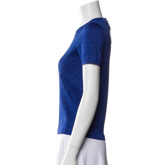 ALICE & OLIVIA SHORT SLEEVE SPARKLY TOP - Picture 7 of 7